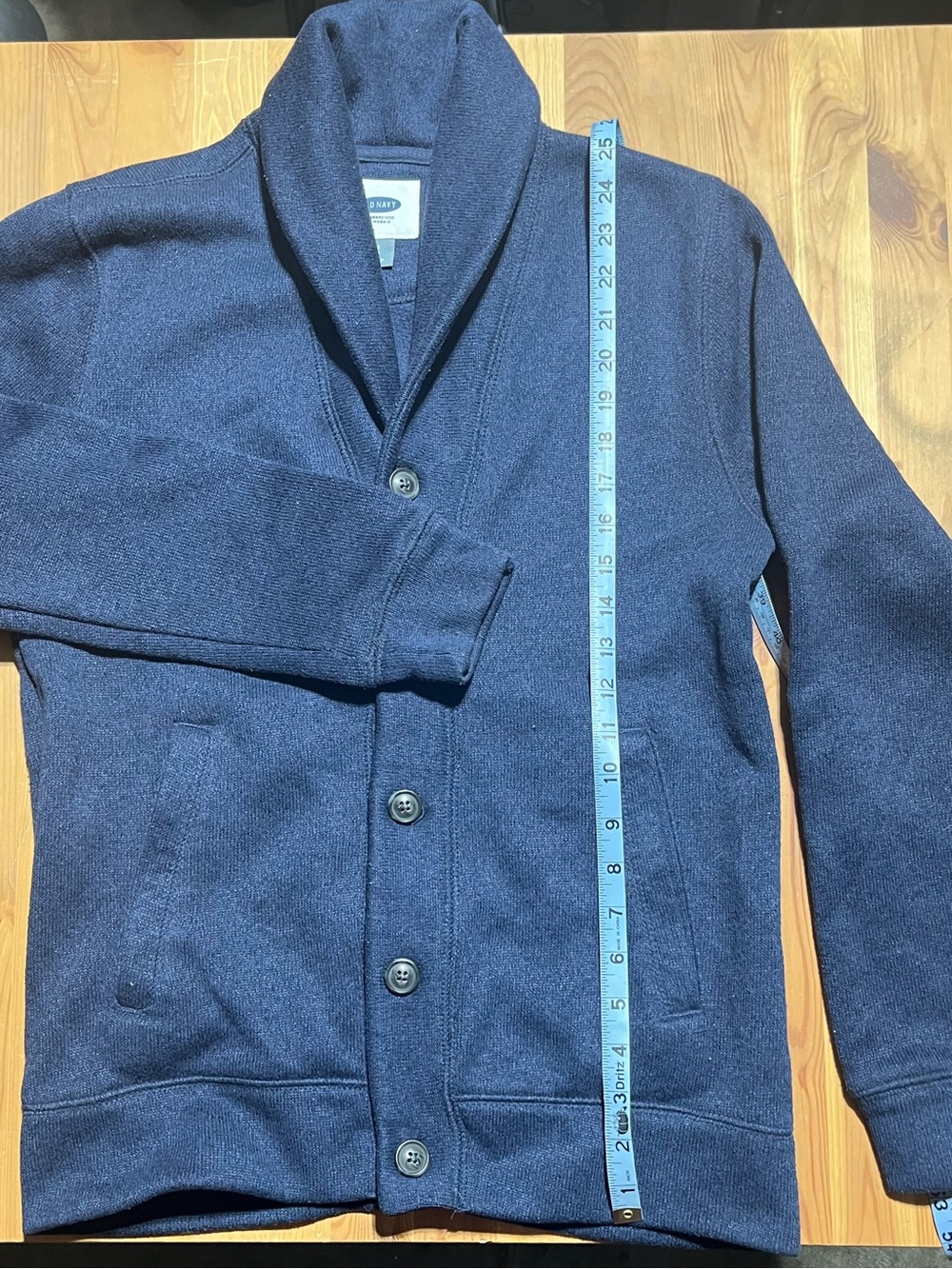 Old Navy Men's Dark Blue Shawl Collar Cardigan